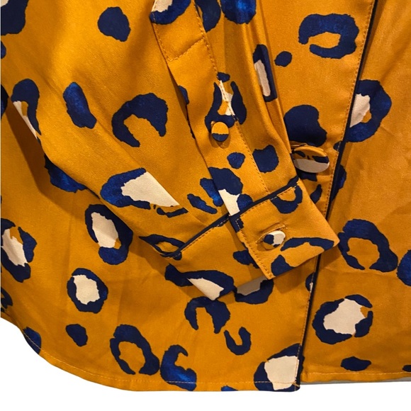 3.1 PHILIP LIM x Target Double Breasted Blazer Orange w/ Blue Leopard Print - Picture 7 of 16